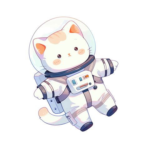 Cute cat astronaut cartoon illustration 45385639 PNG