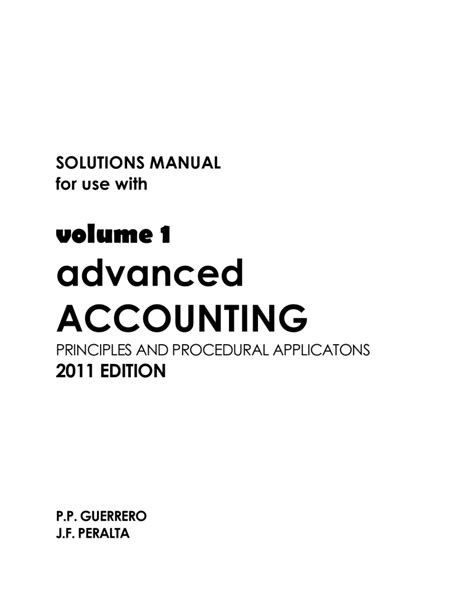 Advanced Accounting Solutions Manual 2011