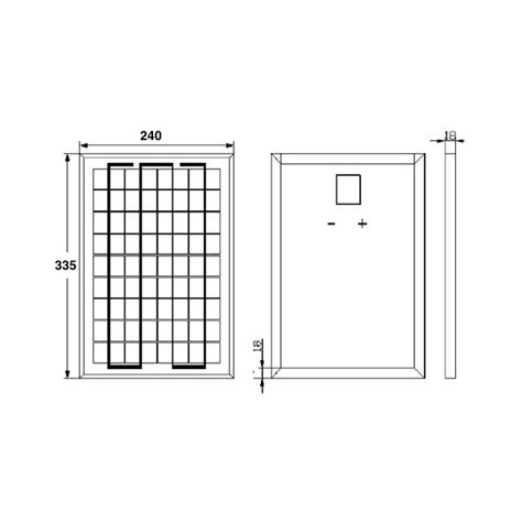 Panneau solaire polycristallin 10W 12V avec câble 2m50 à 36 50