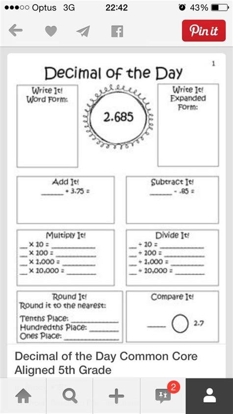 Decimal Of The Day Decimal Review With Google Classroom Distance