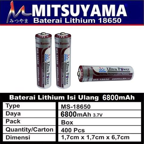 Baterai Isi Ulang Lithium Ion Mah V Lazada Indonesia