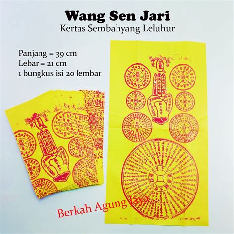 Jual Kertas Sembahyang Wang Sen Jari Surat Jalan Ong Seng Ci Jari