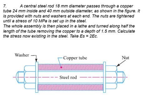 Solved 7 A Central Steel Rod 18 Mm Diameter Passes Through Chegg