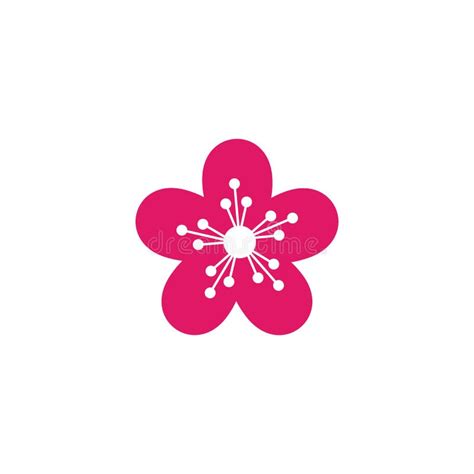 Sakura Flower Icon Logo Vector Stock Vector Illustration Of Japanese