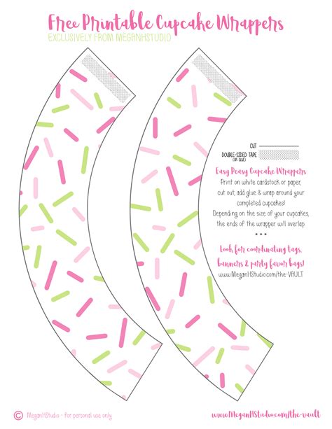 Free Printable Pink And Green Cupcake Wrappers Meganhstudio