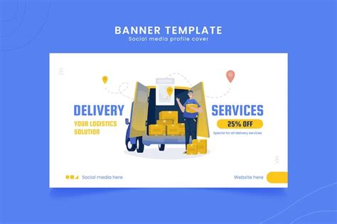 Premium Vector Shipping Cargo Van Delivery Service On Banner Template