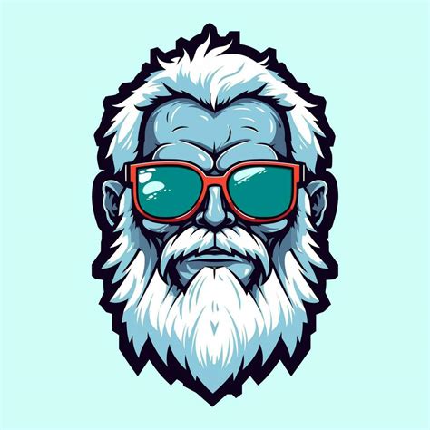 Sunglasses Santa Zombie Hand Drawn Logo Design Illustration