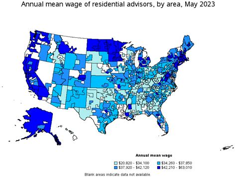 Map Of Annual Mean Wages Of Residential Advisors By Area May 2023