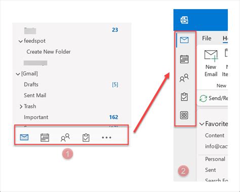 Move Outlook Navigation Menu Bar From Left To Bottom [5 50 Off