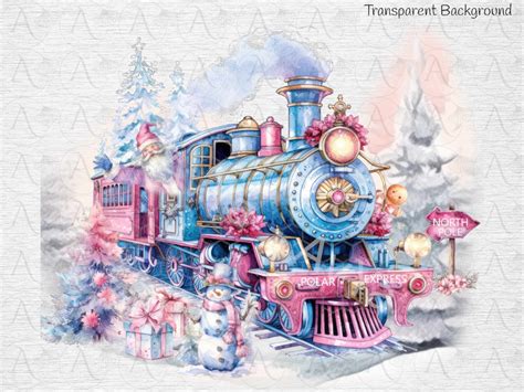 Polar Express Christmas Train Santa Train, North Pole Sublimation ...