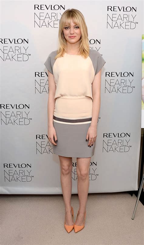 Emma Stone At Revlons New Nearly Naked Makeup Launch In New York