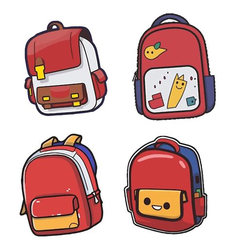 Premium Vector Set Of School Backpacks Vector Illustration Isolated