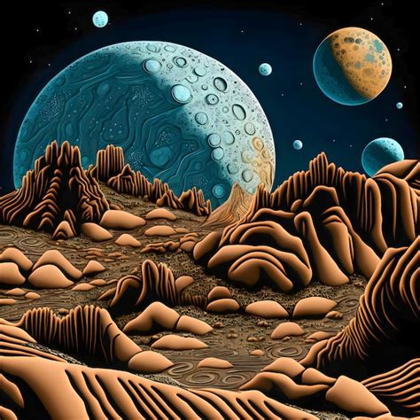 Premium Photo Life On Another Planet Moon Dig Site Pattern Illustration