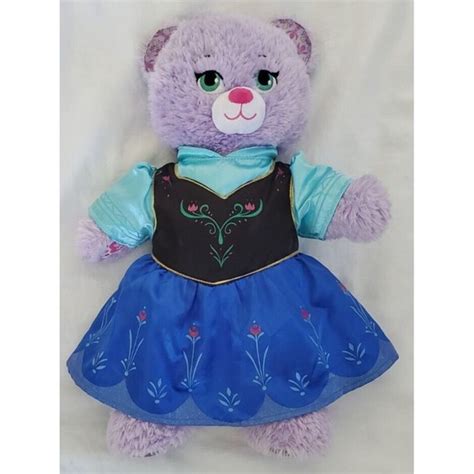 Build A Bear Workshop Toys Build A Bear Disney Frozen Queen Anna Purple Sparkle Plush Bear 7