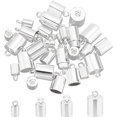 Amazon UNICRAFTALE 32pcs 4 Sizes Silver Barrel End Caps Stainless