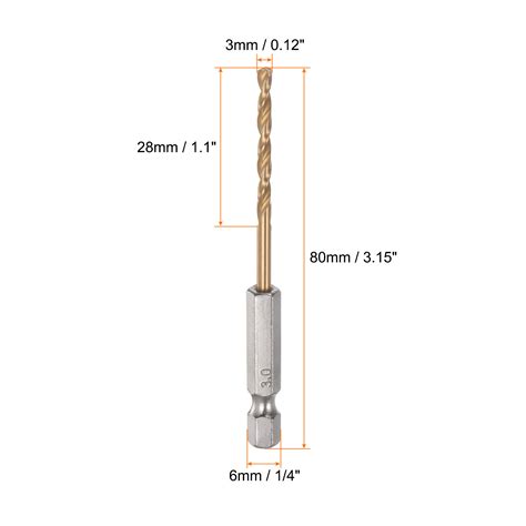 Pcs Mm M High Speed Steel Titanium Hex Twist Drill Bit With