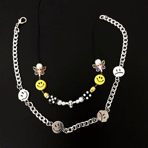 Asap Rocky Smiley Necklace Bracelet Etsy