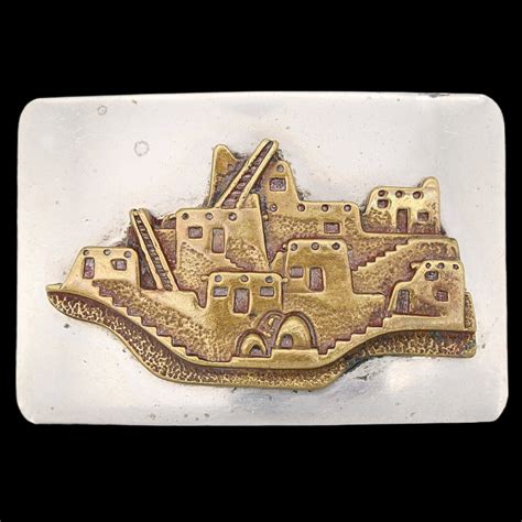 jacal adobe villa hut pueblo village vintage belt buckle etsy