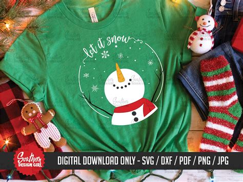 Let It Snow Svg Snowman Svg Christmas Svg Winter Png Etsy