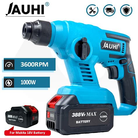 JAUHI 1000W 8600IMP Rechargeable Electric Hammer Cordless Multifunction