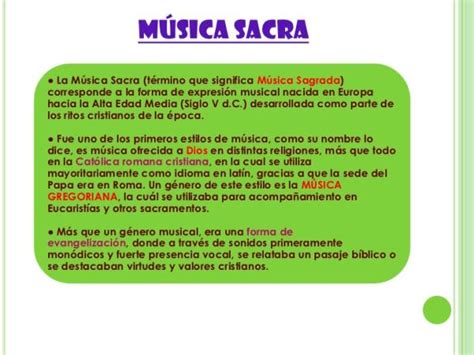 M Sica Sacra Definici N Historia Y Caracter Sticas Resumen