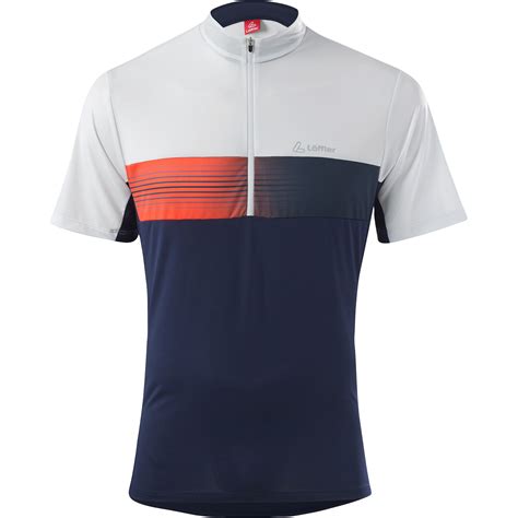 L Ffler Scala Half Zip Bike Shirt Men Dark Blue Orange Bike