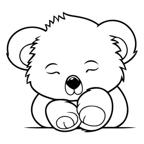 Un Mignon Koala De Dessin Anim Qui Dort Sur Un Fond Blanc Illustration