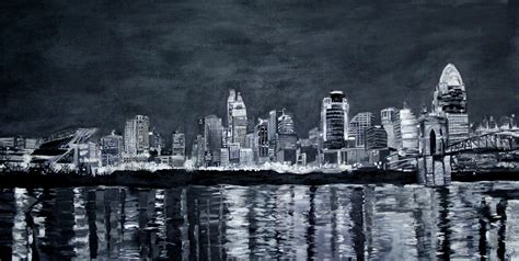 Cincinnati Skyline Painting at PaintingValley.com | Explore collection ...