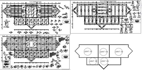 2D Drawing Of Coffrage Foundation Layout Plan And Raft Footing Layout