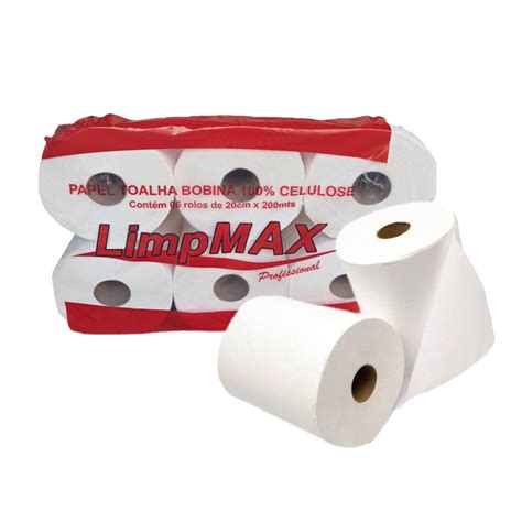 Papel Toalha Bobina Celulose A G X M Verm Limpmax No