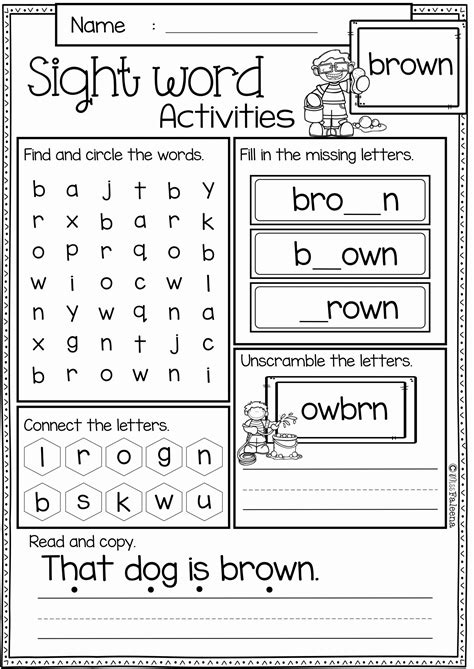 First Grade Vocabulary Worksheets 3