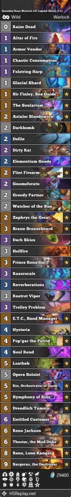 Renathal Reno Warlock 57 Legend Score 6 2 Hearthstone Wild Decks