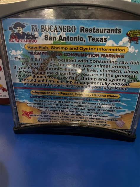 Menu - El Bucanero