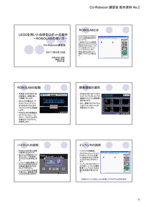 Pdf 110618 Robolabppt [[ H]kiyosu Cs Chubu Ac Jp Cu Robocon 110618