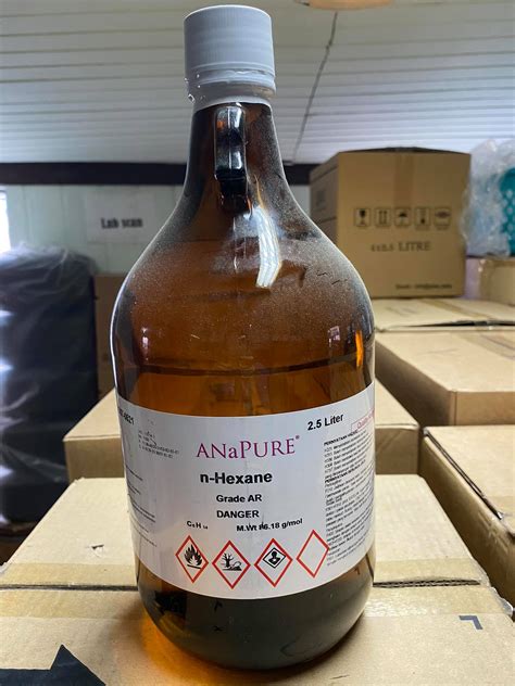 n Hexane 99 AR grade 2 5 ลตร ขวด ยหอ Anapure Newzealand แลป