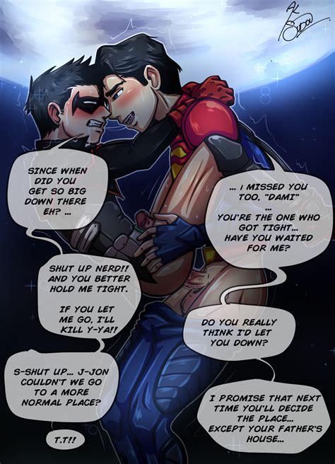 Rule 34 Aksudou Damian Wayne Dc Dc Comics Foreskin Gay Gay Domination Gay Sex Jon El Jonathan