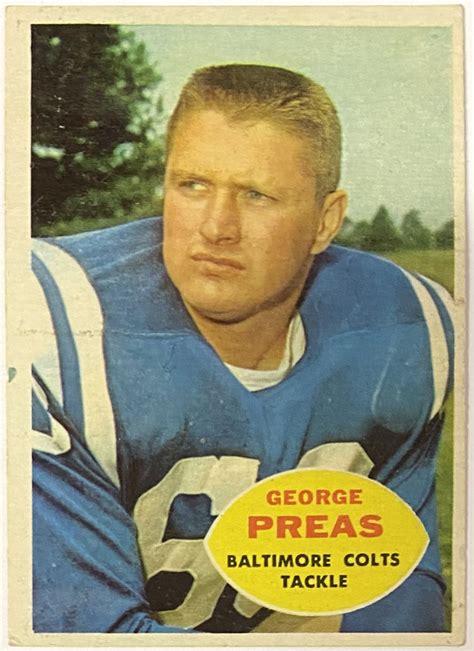 George Preas 1960 Topps Baltimore Colts Football Rookie Card KBK Sports