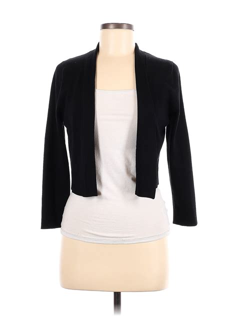 Calvin Klein Color Block Solid Black Cardigan Size M 70 Off Thredup