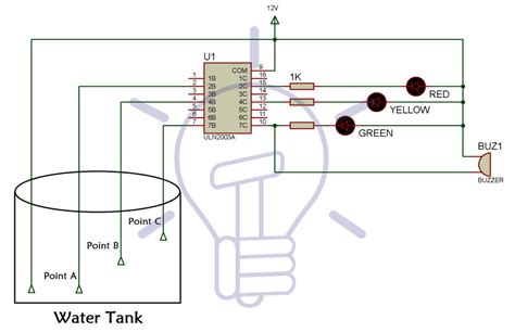 Water Level Indicator Project Circuit Diagram