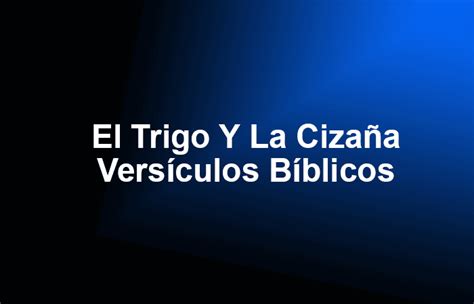 El Trigo Y La Cizaña - Versículos Bíblicos - Amor A Cristo