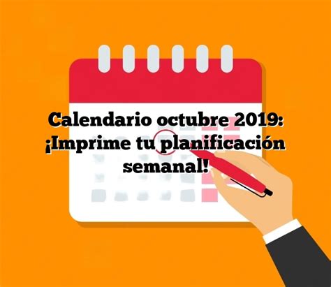 Calendario Octubre Imprime Tu Planificaci N Semanal