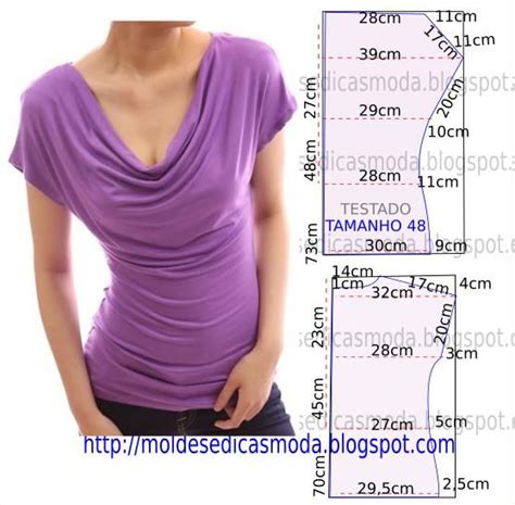 MOLDE DE BLUSA FÁCIL 76 Moldes Dicas Moda Moldes de blusas