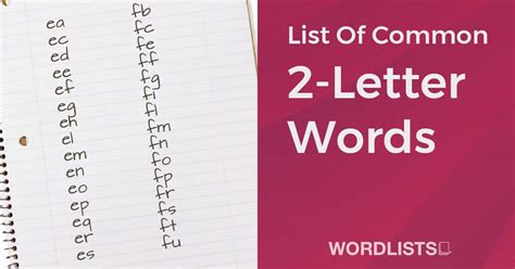 list  common  letter words