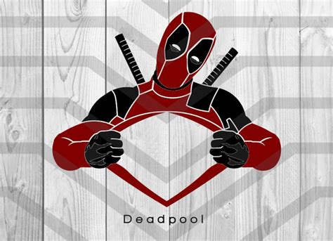 Superhero Svg Deadpool Open Chest Cut Files Etsy