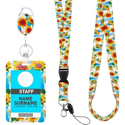 Lot De Porte Badges D Identification Avec Cordon R Tractable Cordon