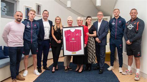 Swansea City Westacres And Swansea Building Society Donate Framed