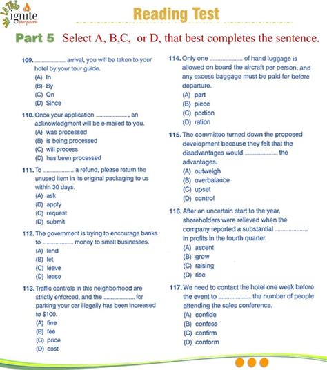 The Reading Test Is Shown With Instructions For Each Student To Use It