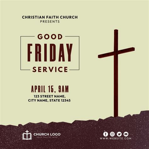 Good Friday Service Church Flyer Template Postermywall