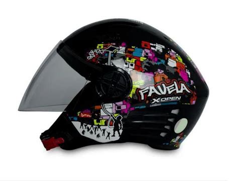 Capacete Aberto Fw3 X Open Favela Preto Brilhante 60 Capacetes De