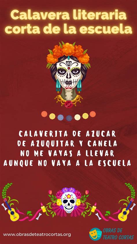 Calaveras literarias Cortas para Niños Ejemplos 2025